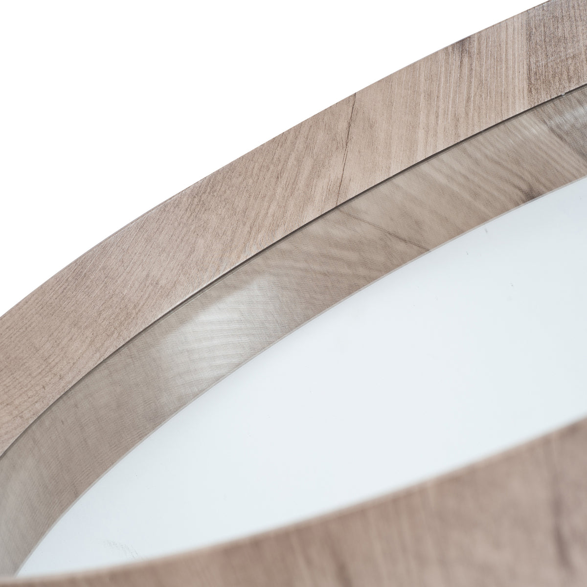Natural Wood Veneer Round Wall Mirror