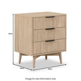 Jakob 3 drawer bedside from Roseland Furniture