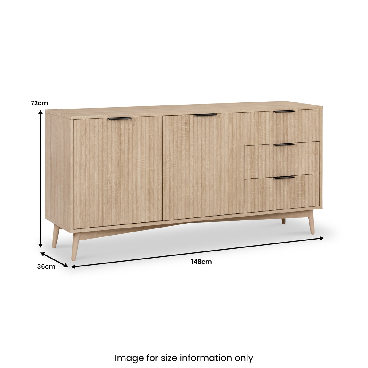 Jakob Oak Grooved Large Sideboard from Roseland Furniture