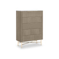 Amelie Grey Fluted 5 Drawer Chest by Roseland Furniture