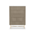 Amelie Grey Fluted 5 Drawer Chest by Roseland Furniture