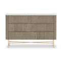 Amelie Grey Fluted 6 Drawer Chest by Roseland Furniture
