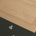 Farrow Charcoal Bedside Table by Roseland Furniture - Close up of wooden top