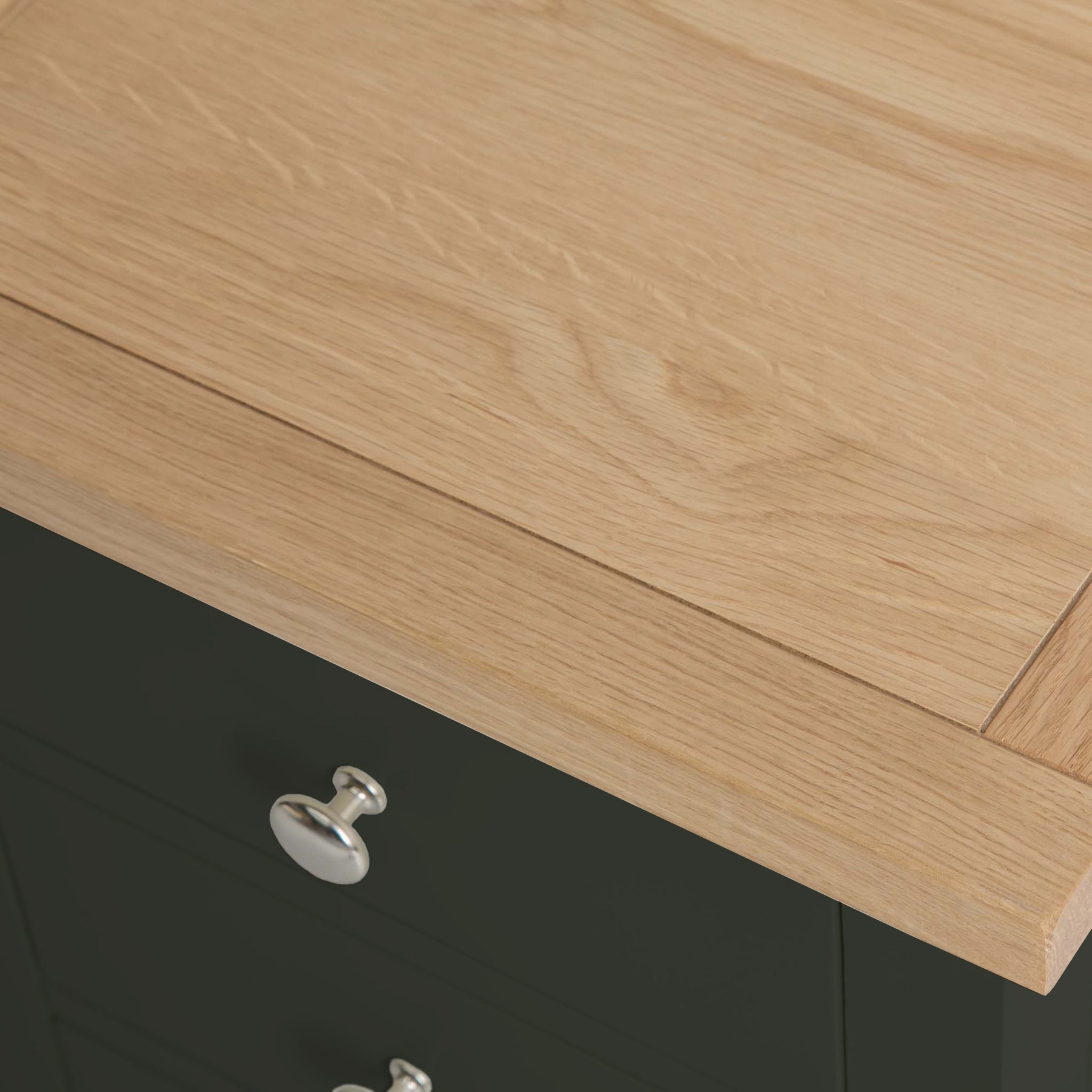 Farrow Charcoal Bedside Table by Roseland Furniture - Close up of wooden top