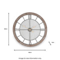 Natural Wood & Metal Round Wall Clock from Roseland Furniture