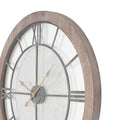 Natural Wood & Metal Round Wall Clock