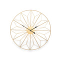 Antique Gold Metal Geo Design Round Wall Clock from Roseland Furniture
