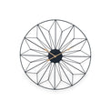 Black and Gold Metal Geo Design Round Wall Clock from Roseland Furniture