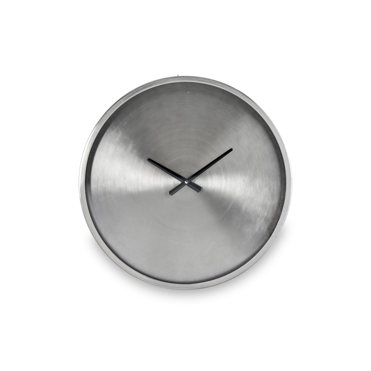 Brushed Nickel Round Wall Clock from Roseland Furniture