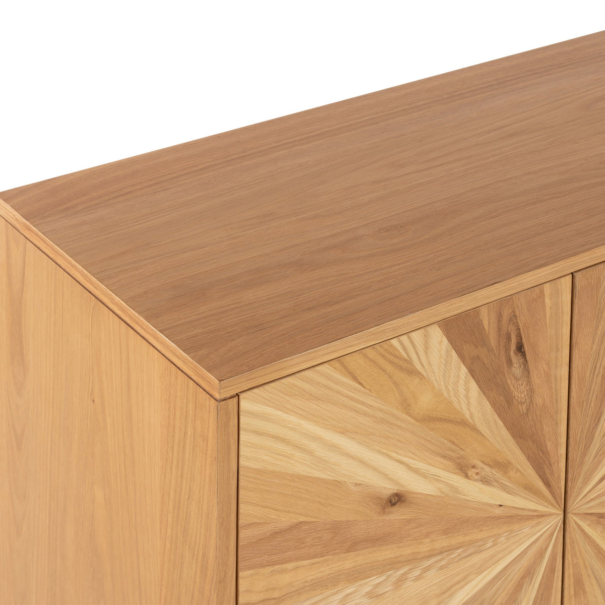 Sunburst Oak Large 2 Door 3 Drawer Sideboard from Roseland Furniture