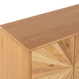 Sunburst Oak Large 2 Door 3 Drawer Sideboard from Roseland Furniture