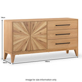 Sunburst Oak Large 2 Door 3 Drawer Sideboard from Roseland Furniture