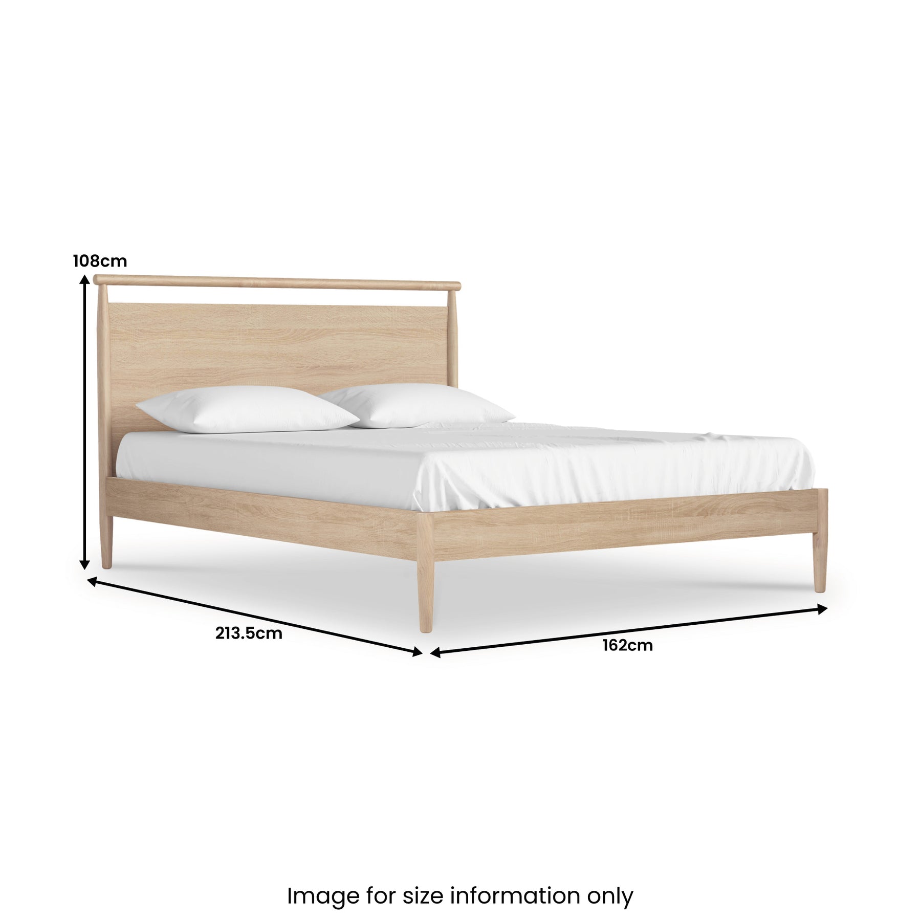 Jakob Oak 5ft King Frame Bed dimensions
