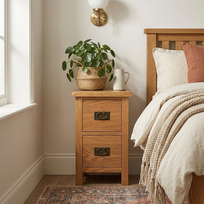 Surrey Oak Slim Bedside Table