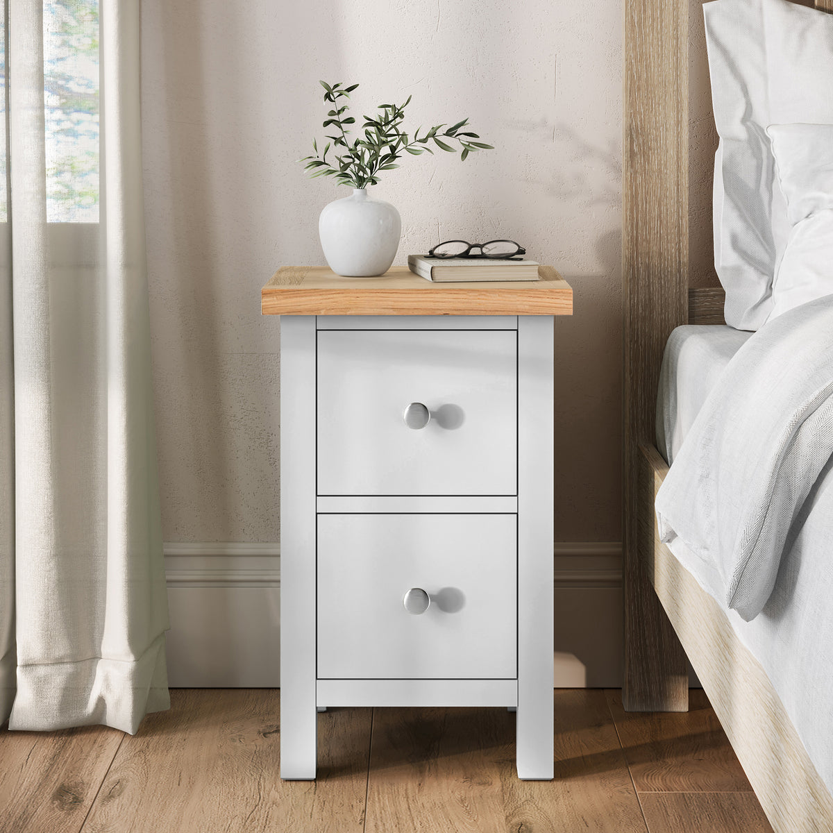 Farrow Grey Slim Bedside Table from Roseland Furniture