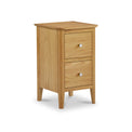 Saxon Oak 2 Drawer Narrow Bedside by Roseland Furniture