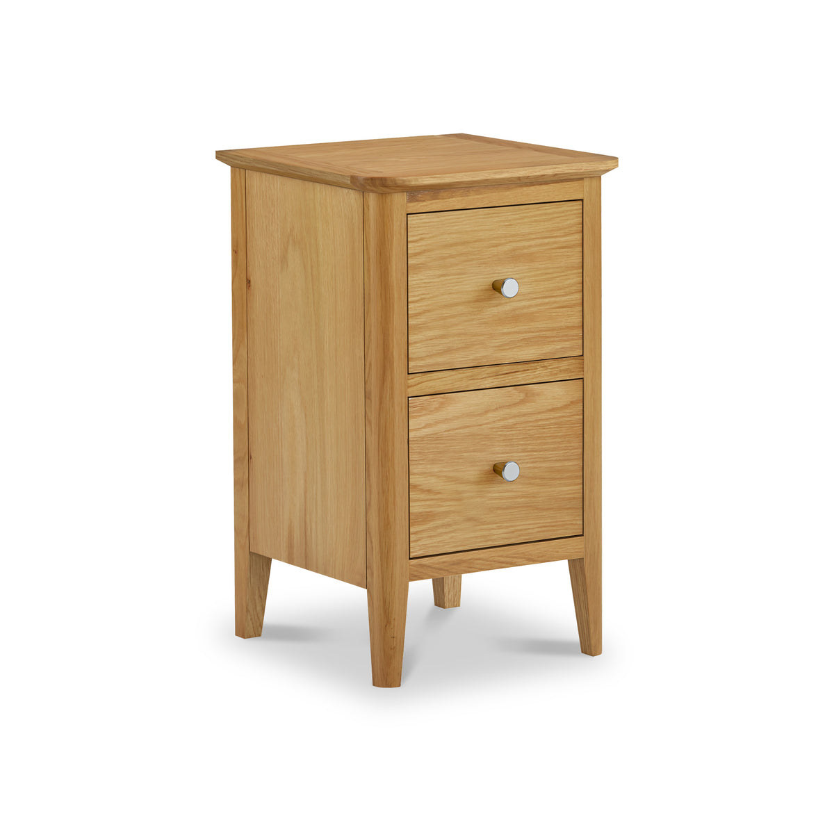 Saxon Oak 2 Drawer Narrow Bedside by Roseland Furniture