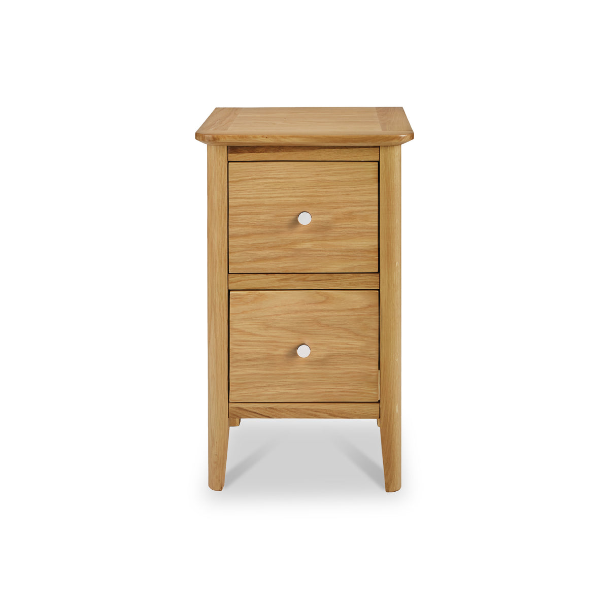 Saxon Oak 2 Drawer Narrow Bedside by Roseland Furniture