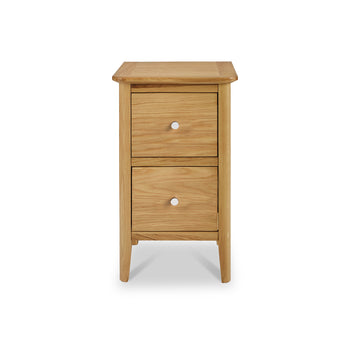 Saxon Oak 2 Drawer Narrow Bedside