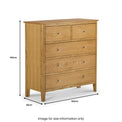 Saxon Oak 2 Over 3 Chest of Drawers dimensions