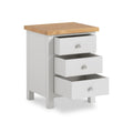Farrow Grey XL Bedside Cabinet by Roseland Furniture - Drawers open