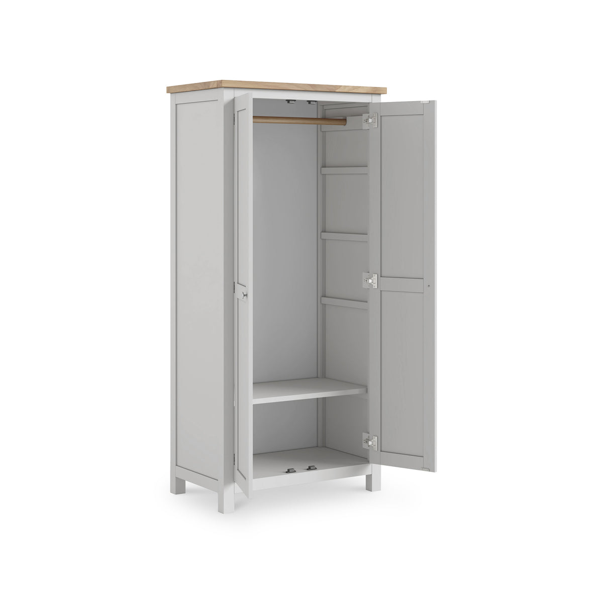 Farrow Grey Double Full Hanging Wardrobe from Roseland Furniture