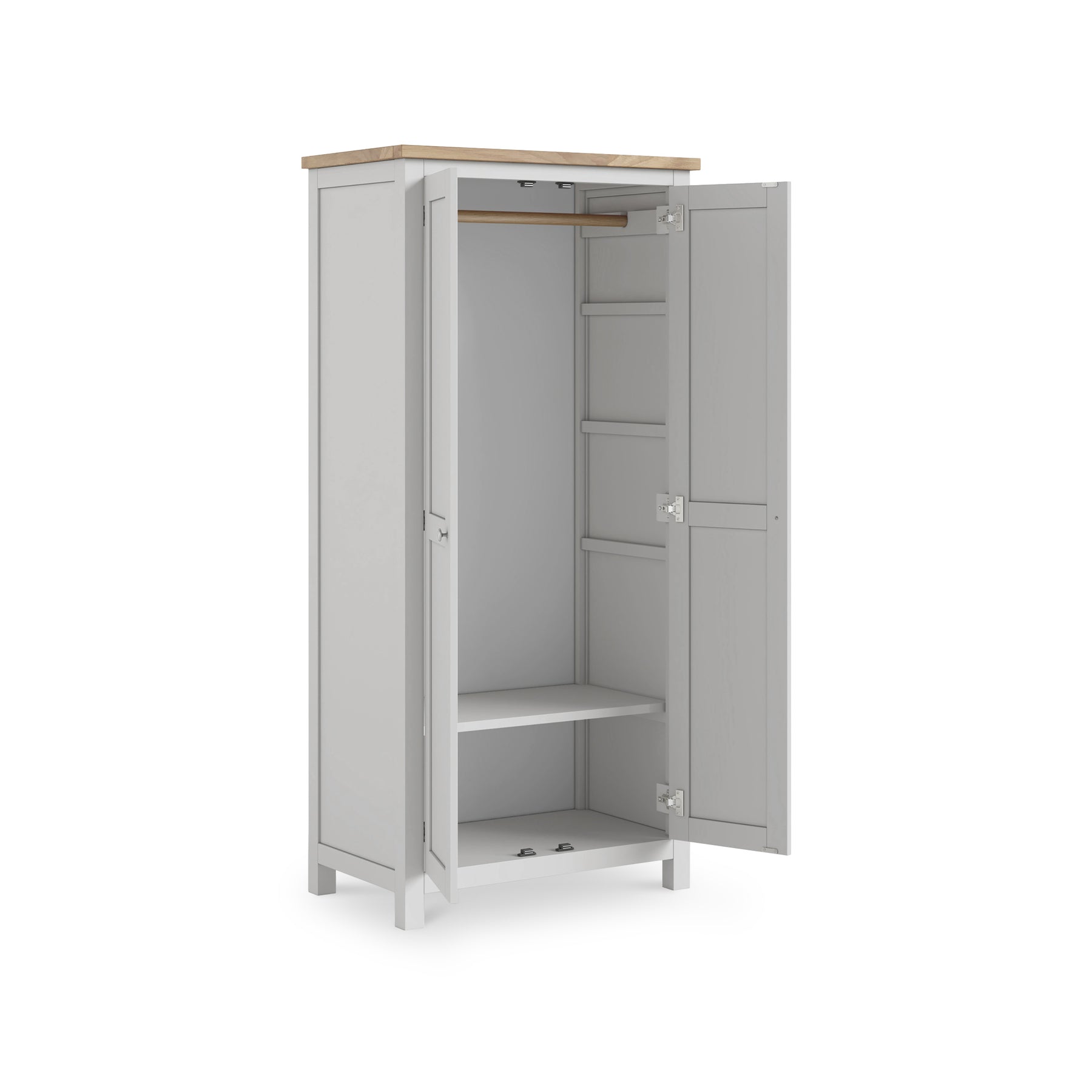 Farrow Grey Double Full Hanging Wardrobe from Roseland Furniture