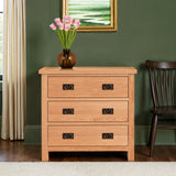 Surrey Oak 3 Drawer Chest by Roseland Furniture