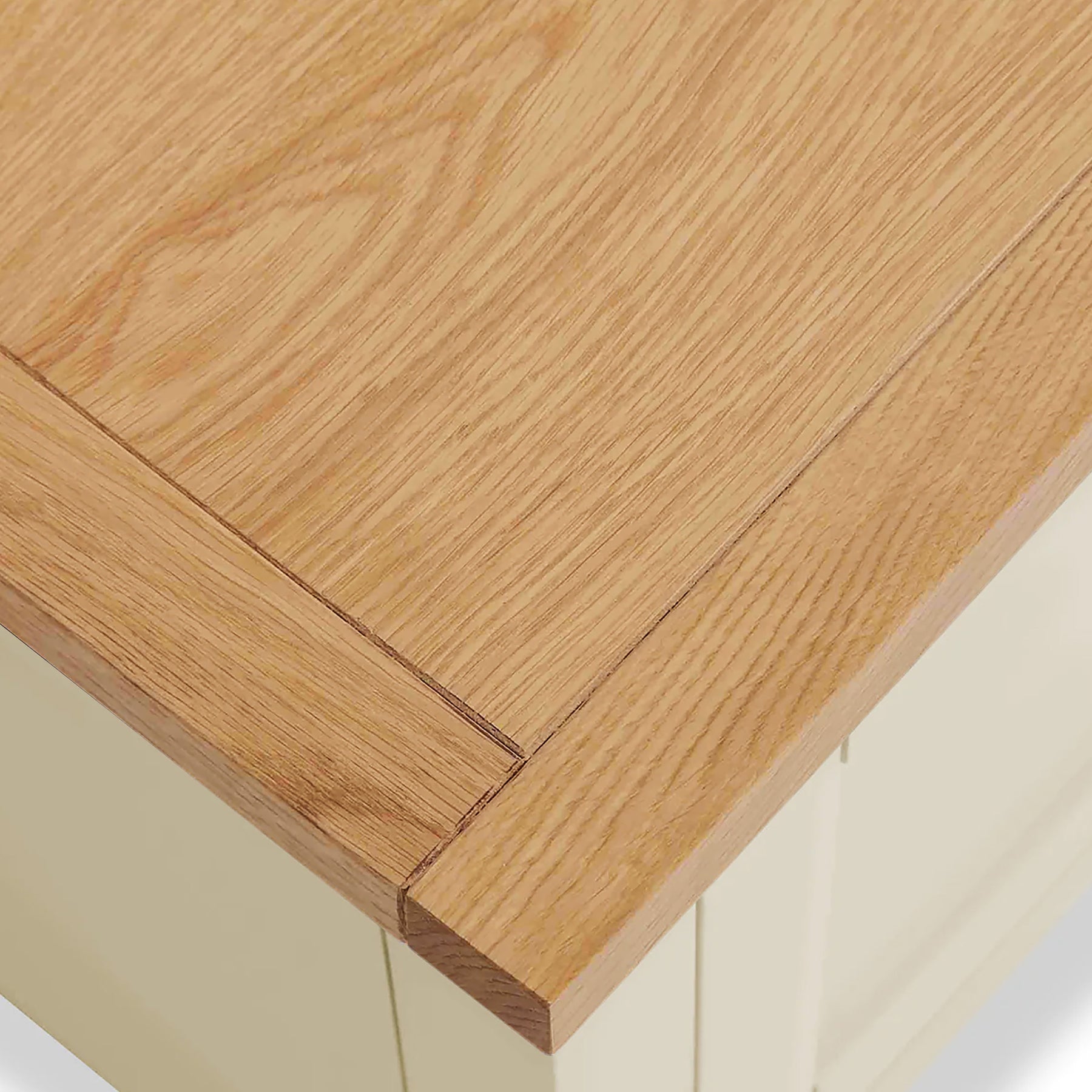 Farrow Cream XL Bedside Cabinet by Roseland Furniture - close up of wooden top