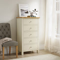 Farrow Cream XL 5 Drawer Tallboy Chest for bedroom