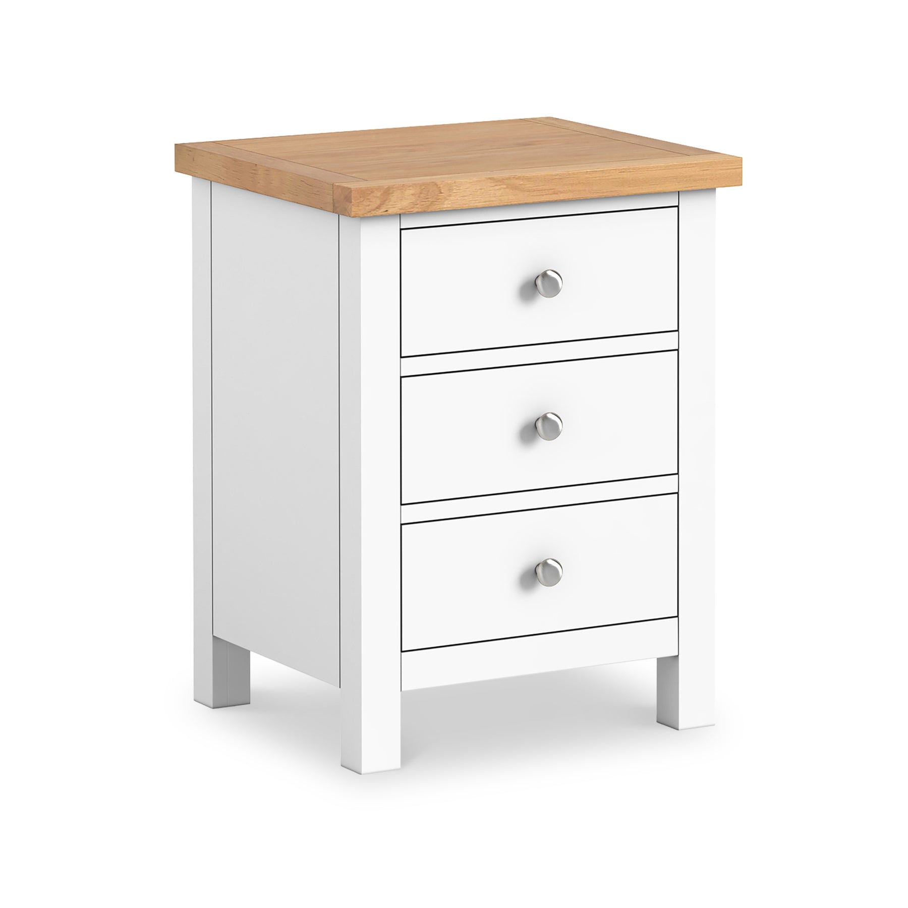 Farrow White XL Bedside Cabinet by Roseland Furniture - Angle view