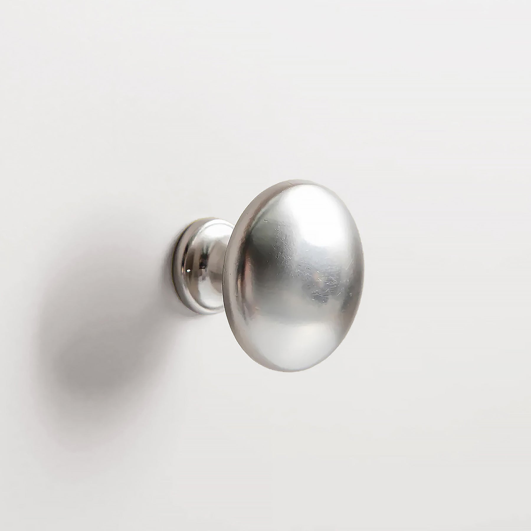Farrow White XL Bedside Cabinet by Roseland Furniture - close up of silver handles