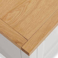 Farrow White XL Bedside Cabinet by Roseland Furniture - Close up of wooden top