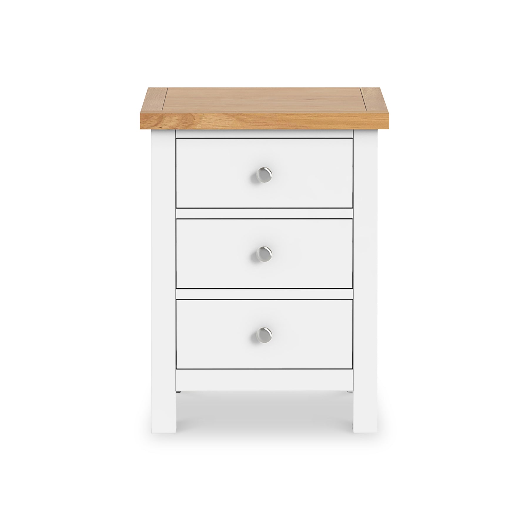 Farrow White XL Bedside Cabinet by Roseland Furniture - Front View