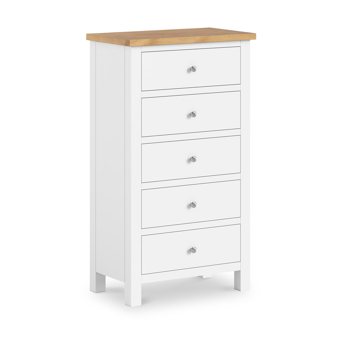 Farrow White XL 5 Drawer Tallboy Chest for bedroom
