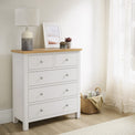 Farrow XL White 2 Over 3 Chest Of Drawers from Roseland Furniture