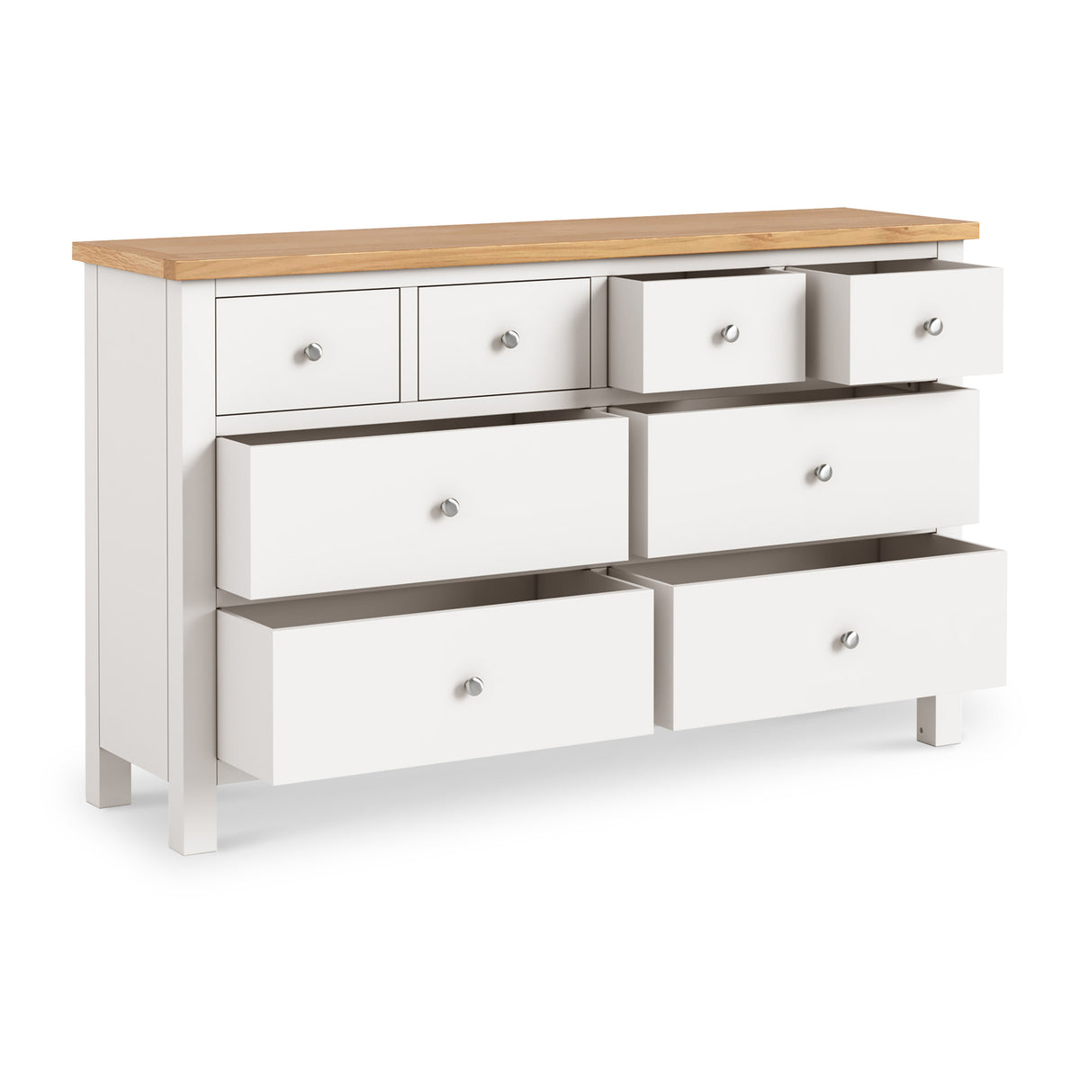 Farrow White XL 8 Drawer Wide Chest of drawers