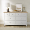 Farrow White XL 8 Drawer Wide Chest for bedroom