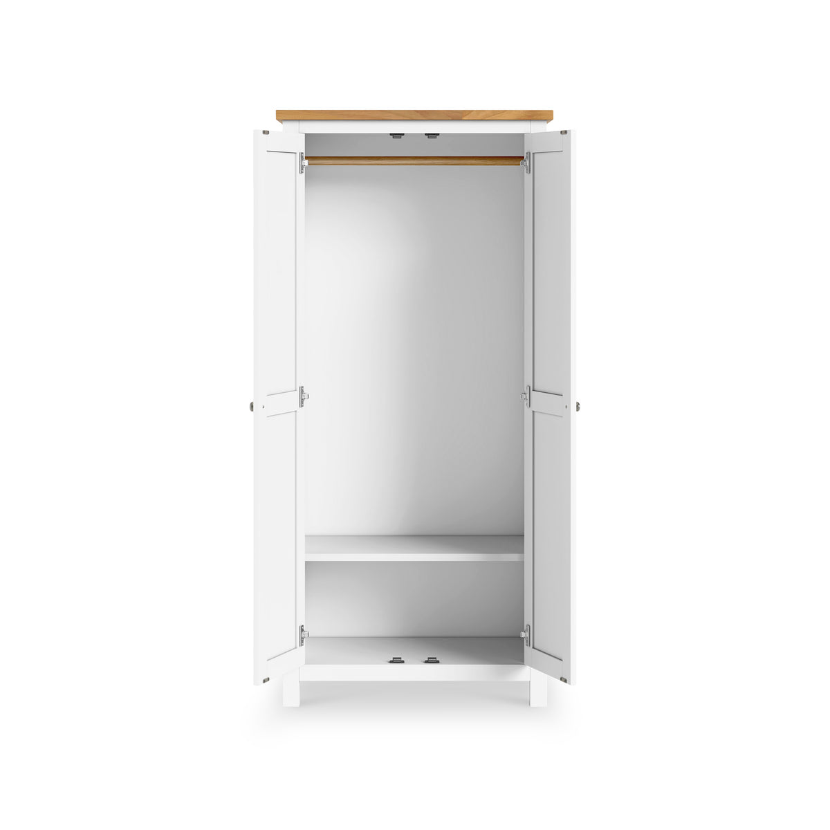Farrow White Double Full Hanging Wardrobe from Roseland Furniture