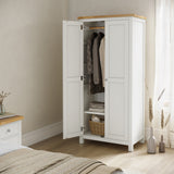 Farro White Double Full Hanging Wardrobe from Roseland Furniture