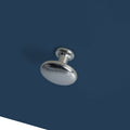 Farrow Navy XL Bedside Cabinet by Roseland Furniture - close up of silver handles