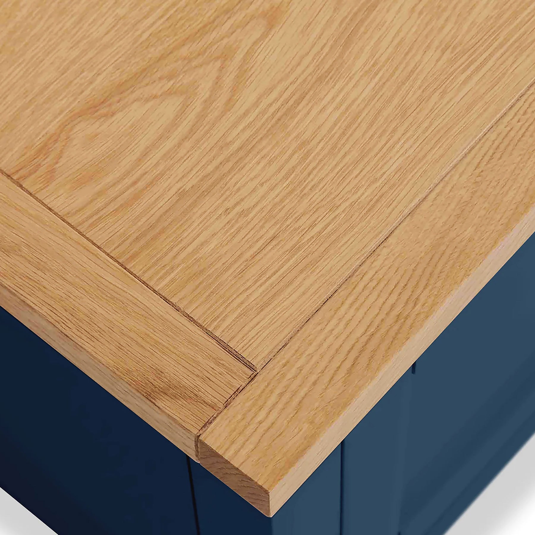 Farrow Navy XL Bedside Cabinet by Roseland Furniture - close up of wooden top