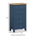 Farrow Navy Blue XL 5 Drawer Tallboy Chest