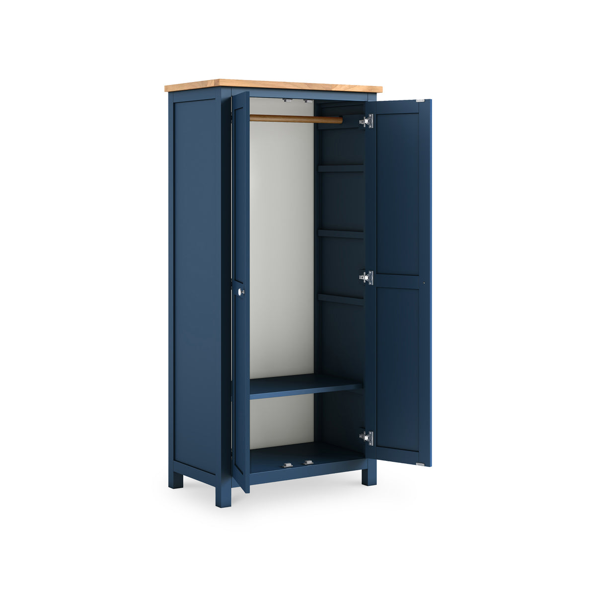 Farrow Navy Double Full Hanging Wardrobe from Roseland Furniture