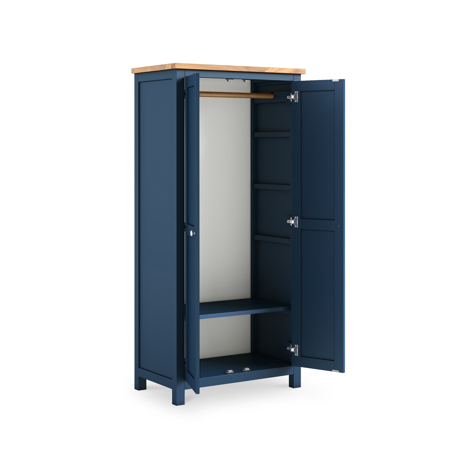 Farrow Navy Double Full Hanging Wardrobe from Roseland Furniture