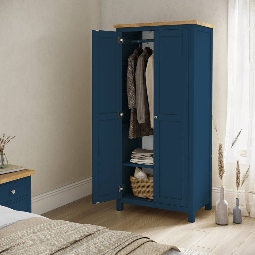 Farrow Full Hanging Double Wardrobe with Shelf | Grey, White & More