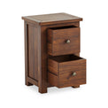 Duchy Acacia Slim 2 Drawer Brown Bedside Table