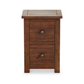 Duchy Acacia Slim 2 Drawer Brown Bedside Cabinet