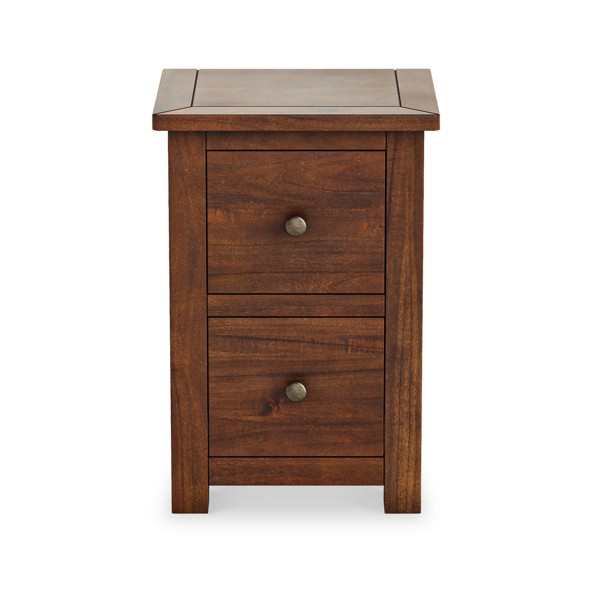 Duchy Acacia Slim 2 Drawer Brown Bedside Cabinet