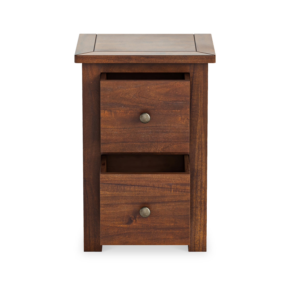 Duchy Acacia Slim 2 Drawer Brown Nightstand